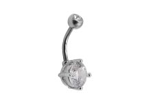 Banana Titanium Steel Balls Set with White Crystal 5 / 9 mm | Itc