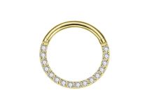 anneau clicker titane gold multi cristaux blanc
