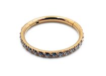 Steel Ring PVD Gold Strass Hinge | Itc