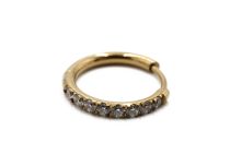 Steel ring pvd gold rhinestone hinge 1.2X2.