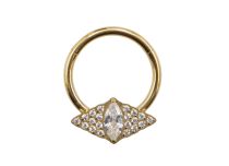 Titanium rings PVD Gold Diamond pattern hinge| Itc