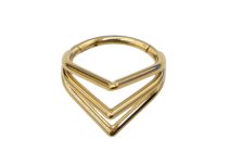 Titanium rings PVD Gold Hinge pattern 3 triangles| Itc