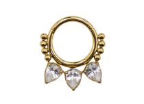 Titanium rings PVD Gold Ornamental petal pattern hinge| Itc