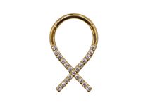 Ring titanium PVD Gold Ribbon pattern hinge| Itc