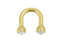 Mini Horseshoe Steel Gold with White Crystal | Itc