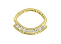 Steel Hinge Ring Gold Strass White | Itc