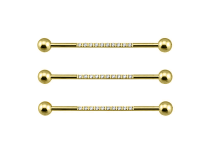 barbell industriel titane pvd gold strass