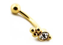 Micro Banana Steel PVD Gold Tribal motif with Strass | Itc