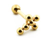 Labret Steel PVD Gold Cross 6 Balls | Itc