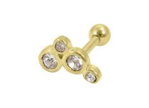 Barbell Steel Gold Strass | Itc