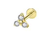 Labret titane ASTM F136 PVD gold triskel scintillant ITC Piercing