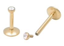 Labret Interne Acier Doré fin or Boule 2 mm | Itc