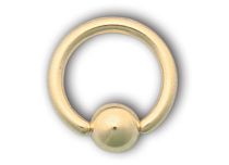 Gold plated steel ring with ball | Itc
