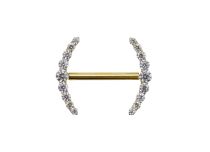 bijou de téton titane doré strass blanc