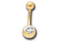 Navel Banana Steel Gold Fine White Crystal | Itc