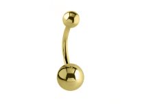 Banana Navel Steel Gold Fine Ball 5 / 8 mm | Itc