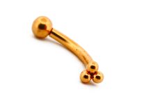 Micro Banana 1.2 x 8 mm Steel PVD Gold Trinity Ball | Itc