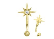 Micro Banana Steel PVD Gold Strass Waterdrop | Itc