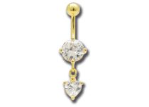 Banana Steel Gold Crystal White Heart motif | Itc