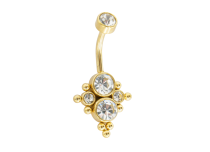 Banana steel PVD GOLD 1.6x10 diamond pattern multi rhinestones