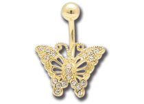 Banana Steel Gold Crystal Butterfly Strass | Itc