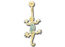 Banana Steel Fine Gold Lizard pattern with White Crystal | Itc