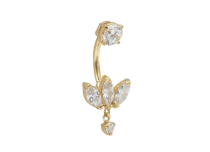 Banane acier doré marquise cristal Blanc