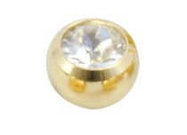 Gold plated Steel Ball Fine Colored Crystal Screw | Itc