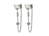 Pair of iridescent white opal petal earrings | Itc