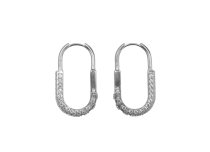 Paires d'oreille allongée Cobalt Chrome CoCr Boucle Multi Strass Blanc