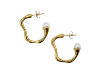 Pair of gold-plated pearl earrings