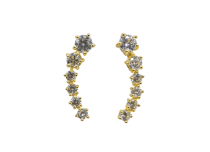 Pair of cascading rhinestone gold earrings