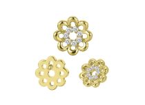 Accessoire interne Titane pvd gold fleur strass blanc