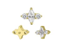 Accessoire interne Titane pvdgold motif losange strass blanc