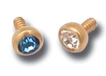 Ball Screw Internal Steel Gold Finish White Crystal | Itc