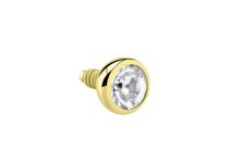 Ball Screw Internal Steel Gold Finish White Crystal | Itc