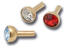 Steel Ball Gold Fine Push Clip White Crystal | Itc