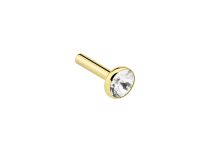 Steel Ball Gold Fine Push Clip White Crystal | Itc