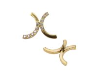 Titanium accessory PVD GOLD double half-circle pattern| Itc
