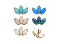 Threadless accessory CoCr Pvd Gold 0.5X8 pattern 3 petals