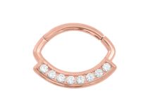 Steel Hinge Ring Pink Rhinestone White | Itc