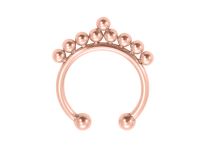 Faux Jewel Septum Steel Pink Gold Ball Horseshoe | Itc
