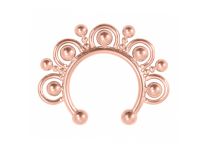 Faux Jewel Septum Steel Pink Gold Horseshoe bead pattern | Itc