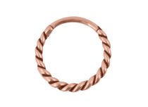 Rose Gold Steel Hinge Ring Twisted Pattern | Itc