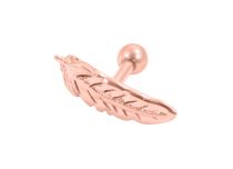 Barbell Acier Doré Rose motif Plume | Itc