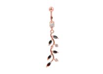 Banana Steel Gold Rose White Crystal Flower Branch | Itc