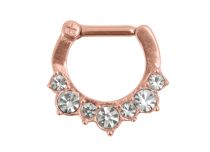 Pink Steel Septum Ring with Strass Hinge | Itc
