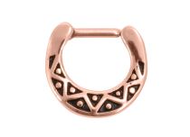 Pink Steel Septum Ring with Pattern Hinge | Itc