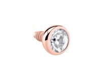 Steel Disc Pink Gold internal screw to White Crystal | Itc