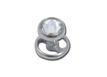 Titanium unscrewable dermal implant 1.2x 3mm white rhinestone disc.